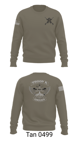 Crew Neck Sweatshirt, Troop A, Police, Teamtime, Team time, sublimation, custom sports apparel, team uniforms, spirit wear, spiritwear, sports uniforms, custom shirts, team store, custom team store, fundraiser sports, apparel fundraiser
