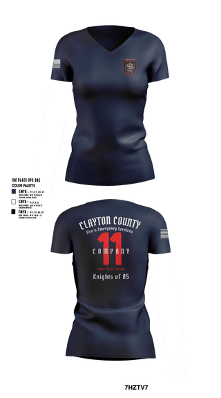 Womens Short Sleeve Vneck Shirt, Clayton County Fire Company 11, Fire Department, Teamtime, Team time, sublimation, custom sports apparel, team uniforms, spirit wear, spiritwear, sports uniforms, custom shirts, team store, custom team store, fundraiser sports, apparel fundraiser