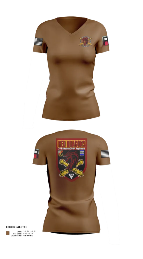 Womens Short Sleeve Vneck Shirt, 2-306th FAR, Army, Teamtime, Team time, sublimation, custom sports apparel, team uniforms, spirit wear, spiritwear, sports uniforms, custom shirts, team store, custom team store, fundraiser sports, apparel fundraiser