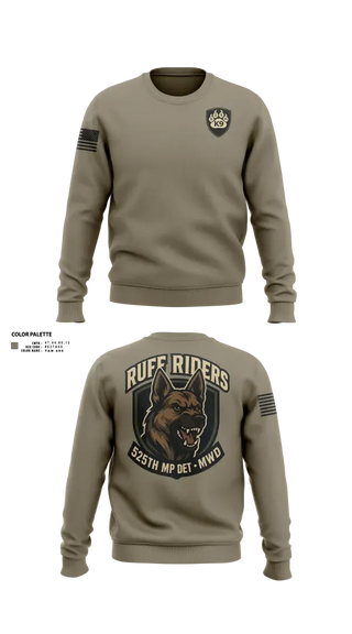 Crew Neck Sweatshirt, 525th MWD DET, Army, Teamtime, Team time, sublimation, custom sports apparel, team uniforms, spirit wear, spiritwear, sports uniforms, custom shirts, team store, custom team store, fundraiser sports, apparel fundraiser