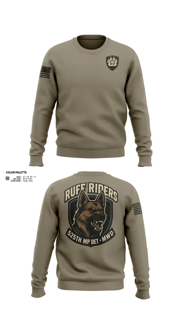 Crew Neck Sweatshirt, 525th MWD DET, Army, Teamtime, Team time, sublimation, custom sports apparel, team uniforms, spirit wear, spiritwear, sports uniforms, custom shirts, team store, custom team store, fundraiser sports, apparel fundraiser