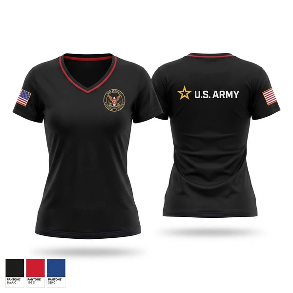 Womens Short Sleeve Vneck Shirt, Arlington National Cemetery, Army, Teamtime, Team time, sublimation, custom sports apparel, team uniforms, spirit wear, spiritwear, sports uniforms, custom shirts, team store, custom team store, fundraiser sports, apparel fundraiser