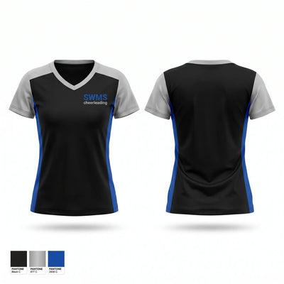 SWMS cheerleading 2238450 Women's Short Sleeve V-neck Shirt - 1