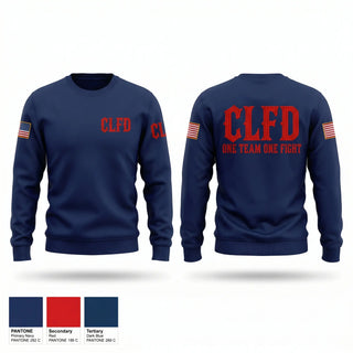 Crew Neck Sweatshirt, CLFD, Fire Department, Teamtime, Team time, sublimation, custom sports apparel, team uniforms, spirit wear, spiritwear, sports uniforms, custom shirts, team store, custom team store, fundraiser sports, apparel fundraiser