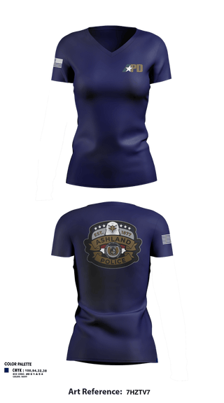 Womens Short Sleeve Vneck Shirt, Ashland Police Department, Police, Teamtime, Team time, sublimation, custom sports apparel, team uniforms, spirit wear, spiritwear, sports uniforms, custom shirts, team store, custom team store, fundraiser sports, apparel fundraiser