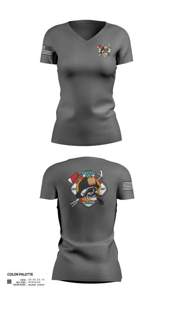Womens Short Sleeve Vneck Shirt, Forgotten Coast F.O.O.L.S., , Teamtime, Team time, sublimation, custom sports apparel, team uniforms, spirit wear, spiritwear, sports uniforms, custom shirts, team store, custom team store, fundraiser sports, apparel fundraiser