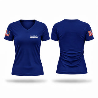 Womens Short Sleeve Vneck Shirt, Westlake Fire Department, Fire Department, Teamtime, Team time, sublimation, custom sports apparel, team uniforms, spirit wear, spiritwear, sports uniforms, custom shirts, team store, custom team store, fundraiser sports, apparel fundraiser