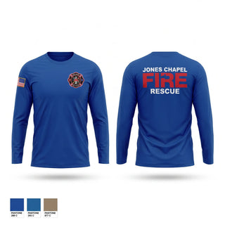 Long Sleeve Performance Shirt, Jones Chapel Fire and Rescue, Fire Department, Teamtime, Team time, sublimation, custom sports apparel, team uniforms, spirit wear, spiritwear, sports uniforms, custom shirts, team store, custom team store, fundraiser sports, apparel fundraiser