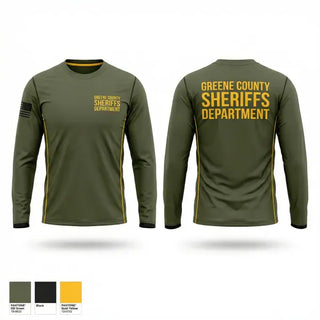 Long Sleeve Performance Shirt, Greene County Sheriff’s Department, Police, Teamtime, Team time, sublimation, custom sports apparel, team uniforms, spirit wear, spiritwear, sports uniforms, custom shirts, team store, custom team store, fundraiser sports, apparel fundraiser