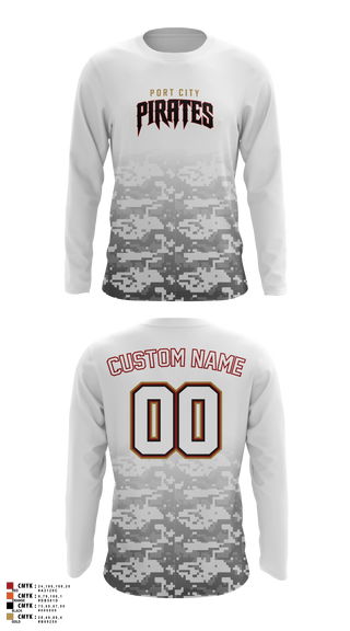 Long Sleeve Performance Shirt, Port City Pirates, Baseball, Teamtime, Team time, sublimation, custom sports apparel, team uniforms, spirit wear, spiritwear, sports uniforms, custom shirts, team store, custom team store, fundraiser sports, apparel fundraiser
