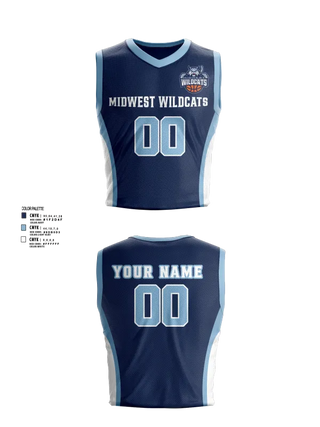 Womens Basketball Jersey, Midwest Wildcats, Women's Basketball, Teamtime, Team time, sublimation, custom sports apparel, team uniforms, spirit wear, spiritwear, sports uniforms, custom shirts, team store, custom team store, fundraiser sports, apparel fundraiser