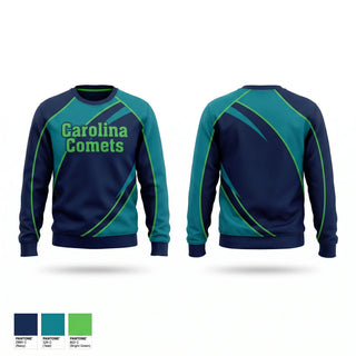 Crew Neck Sweatshirt, Carolina Comets, Baseball, Teamtime, Team time, sublimation, custom sports apparel, team uniforms, spirit wear, spiritwear, sports uniforms, custom shirts, team store, custom team store, fundraiser sports, apparel fundraiser
