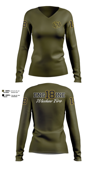 Womens Long Sleeve Vneck Shirt, Waxhaw Fire, Fire Department, Teamtime, Team time, sublimation, custom sports apparel, team uniforms, spirit wear, spiritwear, sports uniforms, custom shirts, team store, custom team store, fundraiser sports, apparel fundraiser