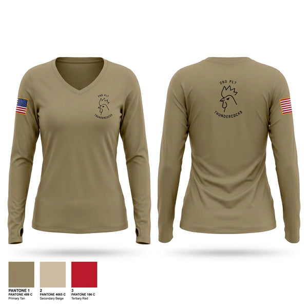 Womens Long Sleeve Vneck Shirt, Thundercocks, Army, Teamtime, Team time, sublimation, custom sports apparel, team uniforms, spirit wear, spiritwear, sports uniforms, custom shirts, team store, custom team store, fundraiser sports, apparel fundraiser