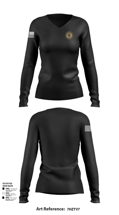 SRT 57996370 Women's Long Sleeve V-neck Shirt - 1