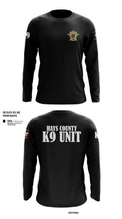 Hays County Sheriff’s Office 39669531 Long Sleeve Performance Shirt 321