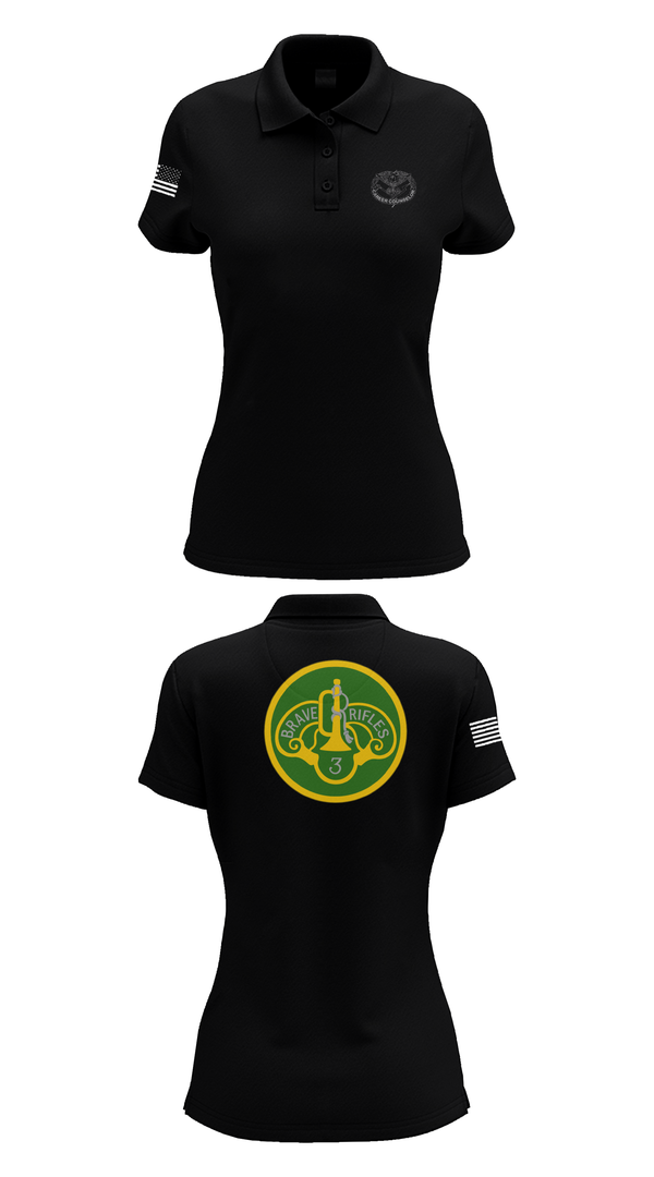 Womens Short Sleeve Performance Polo, 3d Cavalry Regiment, Army, Teamtime, Team time, sublimation, custom sports apparel, team uniforms, spirit wear, spiritwear, sports uniforms, custom shirts, team store, custom team store, fundraiser sports, apparel fundraiser