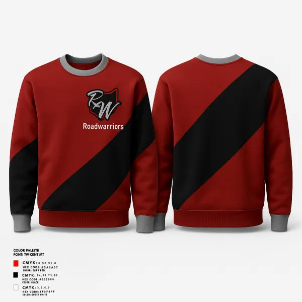 Crew Neck Sweatshirt, Roadwarriors, Softball, Teamtime, Team time, sublimation, custom sports apparel, team uniforms, spirit wear, spiritwear, sports uniforms, custom shirts, team store, custom team store, fundraiser sports, apparel fundraiser