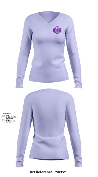 Womens Long Sleeve Vneck Shirt, EC Soccer, Women's Soccer, Teamtime, Team time, sublimation, custom sports apparel, team uniforms, spirit wear, spiritwear, sports uniforms, custom shirts, team store, custom team store, fundraiser sports, apparel fundraiser
