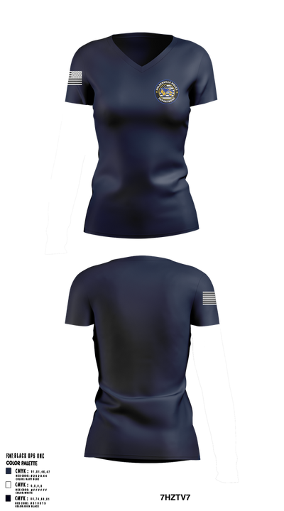 Holdenville PD 19180608 Women's Short Sleeve V-neck Shirt - 1
