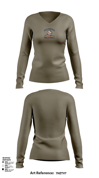 Womens Long Sleeve Vneck Shirt, R-S Central Hilltoppers Volleyball, Women's Volleyball, Teamtime, Team time, sublimation, custom sports apparel, team uniforms, spirit wear, spiritwear, sports uniforms, custom shirts, team store, custom team store, fundraiser sports, apparel fundraiser
