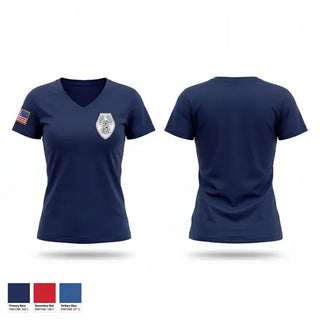Womens Short Sleeve Vneck Shirt, St Charles Police Traffic Unit, Police, Teamtime, Team time, sublimation, custom sports apparel, team uniforms, spirit wear, spiritwear, sports uniforms, custom shirts, team store, custom team store, fundraiser sports, apparel fundraiser