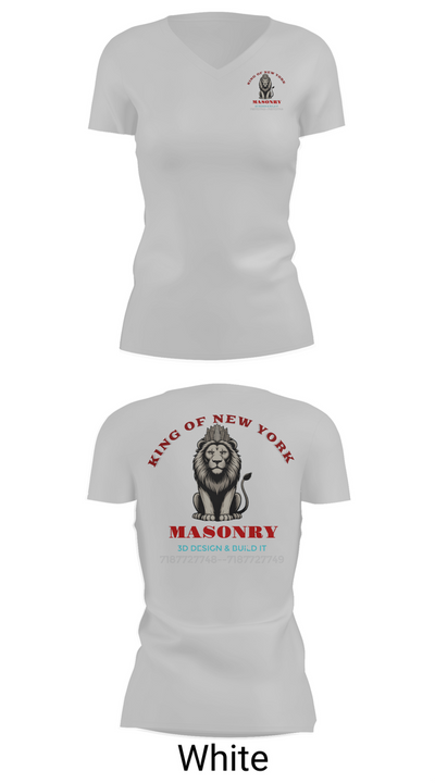 King of New York masonry 63328026 Women's Short Sleeve V-neck Shirt - 19