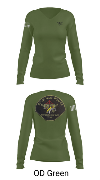 Womens Long Sleeve Vneck Shirt, Roseville E.R.T., , Teamtime, Team time, sublimation, custom sports apparel, team uniforms, spirit wear, spiritwear, sports uniforms, custom shirts, team store, custom team store, fundraiser sports, apparel fundraiser