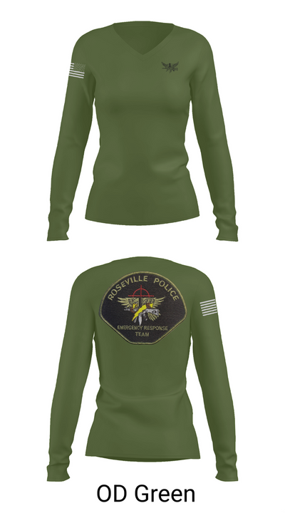 Roseville E.R.T. 91659020 Women's Long Sleeve V-neck Shirt - 53