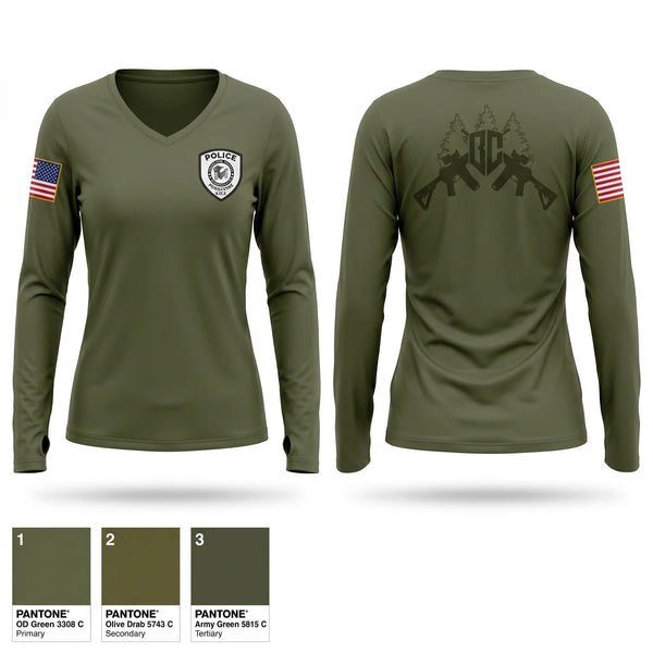 Womens Long Sleeve Vneck Shirt, Berkshire County SRT, Police, Teamtime, Team time, sublimation, custom sports apparel, team uniforms, spirit wear, spiritwear, sports uniforms, custom shirts, team store, custom team store, fundraiser sports, apparel fundraiser