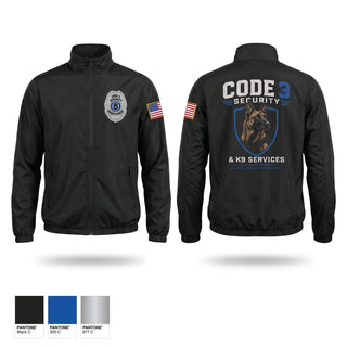 Windbreaker, Code 3 Security, Police, Teamtime, Team time, sublimation, custom sports apparel, team uniforms, spirit wear, spiritwear, sports uniforms, custom shirts, team store, custom team store, fundraiser sports, apparel fundraiser