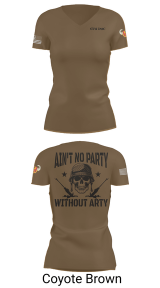 Women's Short Sleeve Vneck Shirt, 1-320th FA, Fox Battery, , Teamtime, Team time, sublimation, custom sports apparel, team uniforms, spirit wear, spiritwear, sports uniforms, custom shirts, team store, custom team store, fundraiser sports, apparel fundraiser