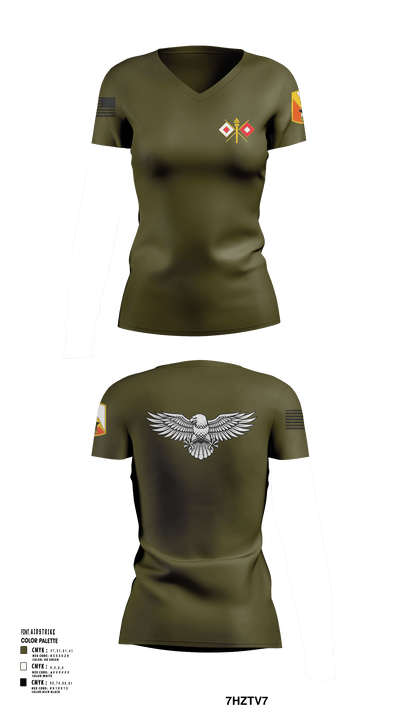 USASA BELVOIR 16372072 Women's Short Sleeve V-neck Shirt - 62