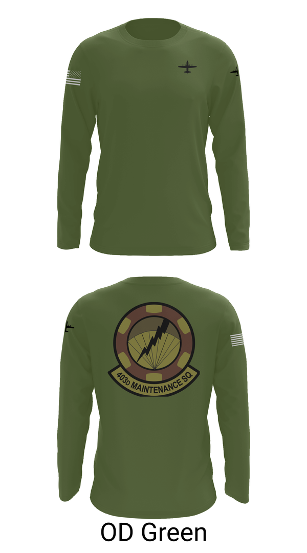 Long Sleeve Performance Shirt, 403 Maintenance Sqd, Air Force, Teamtime, Team time, sublimation, custom sports apparel, team uniforms, spirit wear, spiritwear, sports uniforms, custom shirts, team store, custom team store, fundraiser sports, apparel fundraiser