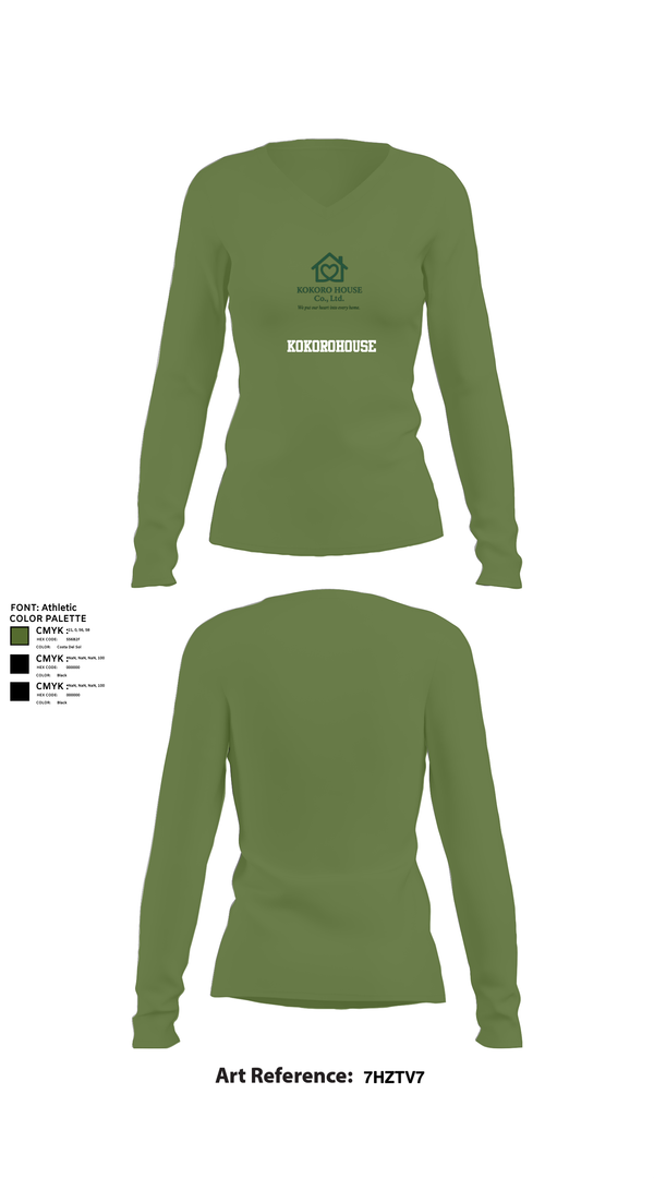 Womens Long Sleeve Vneck Shirt, KOKOROHOUSE, , Teamtime, Team time, sublimation, custom sports apparel, team uniforms, spirit wear, spiritwear, sports uniforms, custom shirts, team store, custom team store, fundraiser sports, apparel fundraiser