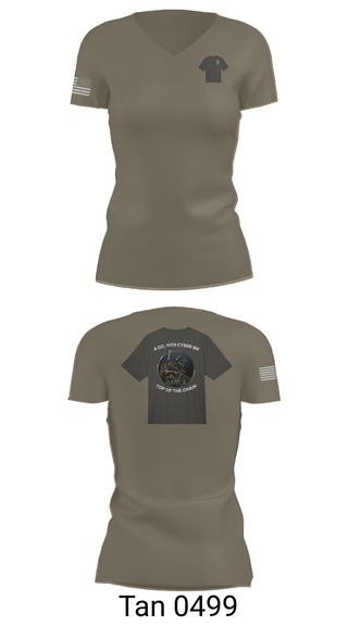 Womens Short Sleeve Vneck Shirt, A Co. 11th Cyber Warfare BN, Army, Teamtime, Team time, sublimation, custom sports apparel, team uniforms, spirit wear, spiritwear, sports uniforms, custom shirts, team store, custom team store, fundraiser sports, apparel fundraiser