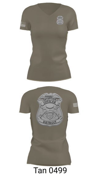 Womens Short Sleeve Vneck Shirt, Detroit Detention Center, Police, Teamtime, Team time, sublimation, custom sports apparel, team uniforms, spirit wear, spiritwear, sports uniforms, custom shirts, team store, custom team store, fundraiser sports, apparel fundraiser