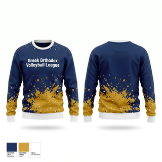 Crew Neck Sweatshirt, Greek Orthodox Volleyball League, Men's Volleyball, Teamtime, Team time, sublimation, custom sports apparel, team uniforms, spirit wear, spiritwear, sports uniforms, custom shirts, team store, custom team store, fundraiser sports, apparel fundraiser