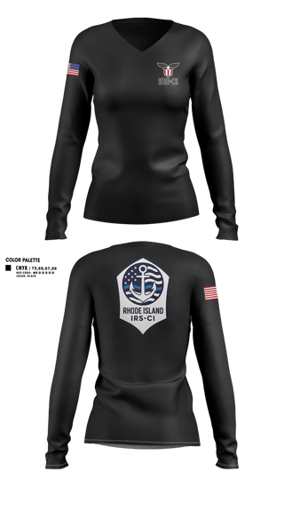 Womens Long Sleeve Vneck Shirt, IRS-CI, Police, Teamtime, Team time, sublimation, custom sports apparel, team uniforms, spirit wear, spiritwear, sports uniforms, custom shirts, team store, custom team store, fundraiser sports, apparel fundraiser