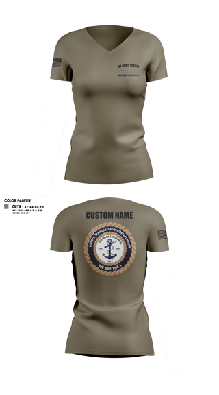 Womens Short Sleeve Vneck Shirt, 1099th TD, Army, Teamtime, Team time, sublimation, custom sports apparel, team uniforms, spirit wear, spiritwear, sports uniforms, custom shirts, team store, custom team store, fundraiser sports, apparel fundraiser