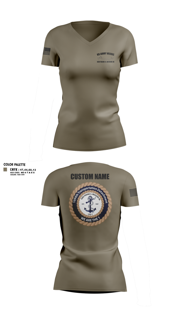 Womens Short Sleeve Vneck Shirt, 1099th TD, Army, Teamtime, Team time, sublimation, custom sports apparel, team uniforms, spirit wear, spiritwear, sports uniforms, custom shirts, team store, custom team store, fundraiser sports, apparel fundraiser