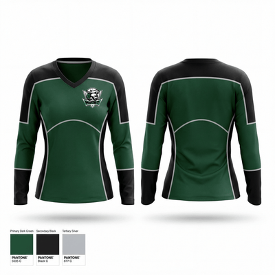 Mount Pleasant Lady Knights 62227651 Women's Long Sleeve V-neck Shirt - 1