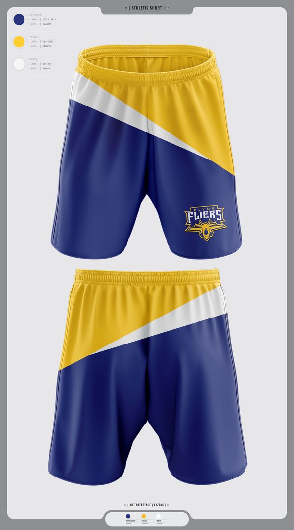 Athletic Shorts With Pockets, Clyde Fliers, Golf, Teamtime, Team time, sublimation, custom sports apparel, team uniforms, spirit wear, spiritwear, sports uniforms, custom shirts, team store, custom team store, fundraiser sports, apparel fundraiser
