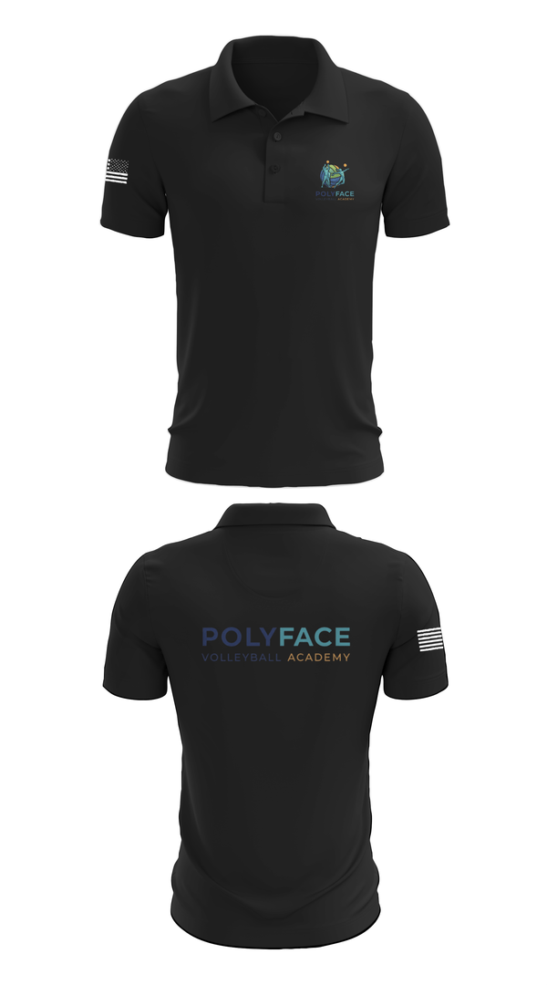 Short Sleeve Performance Polo, PolyFace Volleyball Academy, Women's Volleyball, Teamtime, Team time, sublimation, custom sports apparel, team uniforms, spirit wear, spiritwear, sports uniforms, custom shirts, team store, custom team store, fundraiser sports, apparel fundraiser