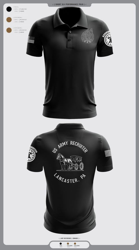 Short Sleeve Performance Polo, LANCASTE, PA RECRUITING, , Teamtime, Team time, sublimation, custom sports apparel, team uniforms, spirit wear, spiritwear, sports uniforms, custom shirts, team store, custom team store, fundraiser sports, apparel fundraiser