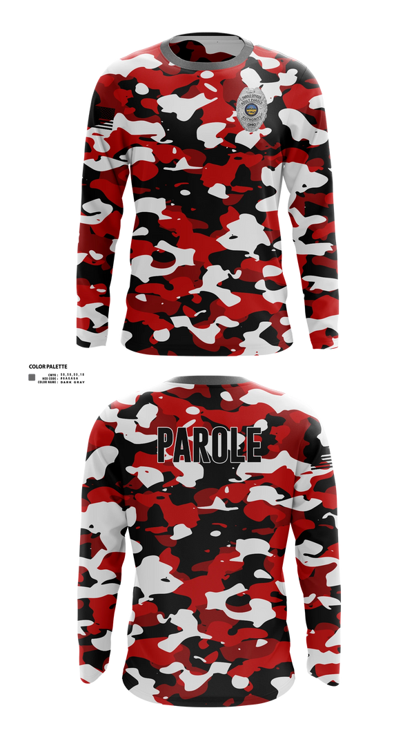 Long Sleeve Performance Shirt, Adult Parole Authority, Police, Teamtime, Team time, sublimation, custom sports apparel, team uniforms, spirit wear, spiritwear, sports uniforms, custom shirts, team store, custom team store, fundraiser sports, apparel fundraiser