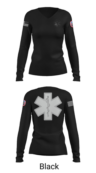 Womens Long Sleeve Vneck Shirt, I-STAT EMS, , Teamtime, Team time, sublimation, custom sports apparel, team uniforms, spirit wear, spiritwear, sports uniforms, custom shirts, team store, custom team store, fundraiser sports, apparel fundraiser