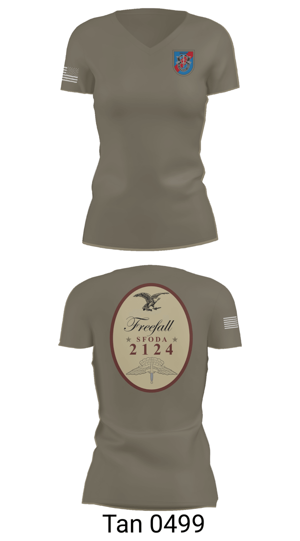 Womens Short Sleeve Vneck Shirt, ODA 2124, Army, Teamtime, Team time, sublimation, custom sports apparel, team uniforms, spirit wear, spiritwear, sports uniforms, custom shirts, team store, custom team store, fundraiser sports, apparel fundraiser