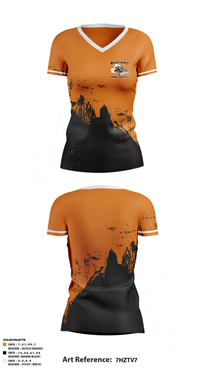 Weatherly Wreckers Cross Country 59450134 Women's Short Sleeve V-neck Shirt - 1