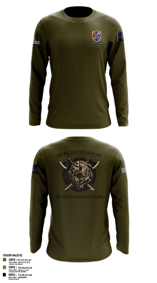 Long Sleeve Performance Shirt, Co A, 1st-160th INF, 79th IBCT, , Teamtime, Team time, sublimation, custom sports apparel, team uniforms, spirit wear, spiritwear, sports uniforms, custom shirts, team store, custom team store, fundraiser sports, apparel fundraiser